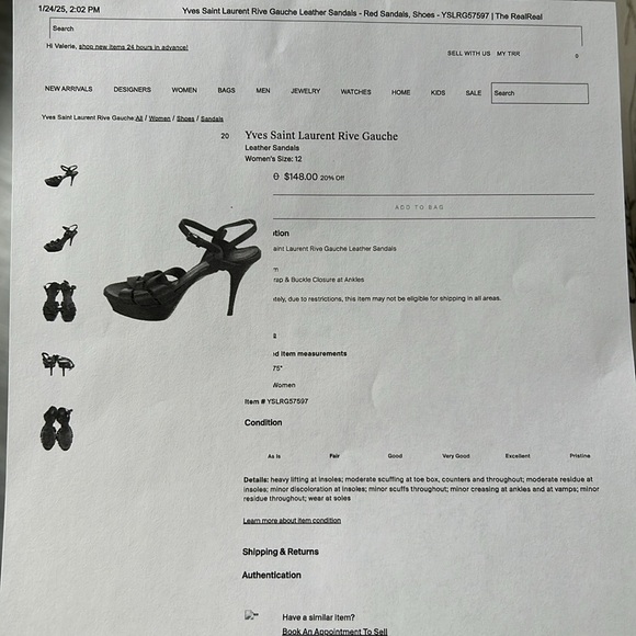YSL Red River Gauche Heels Sz 42 or 12 - Picture 13 of 14